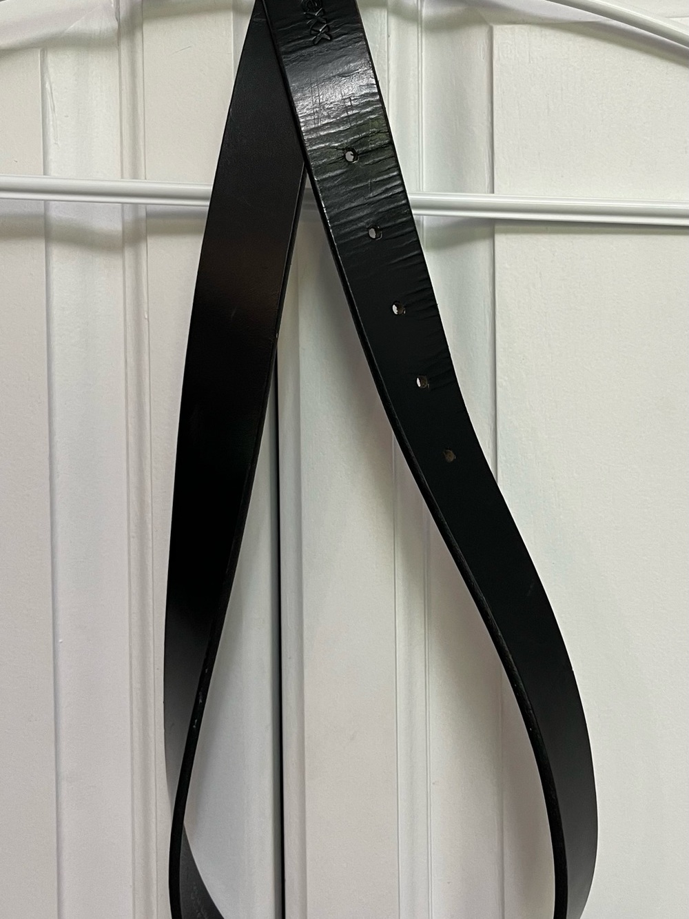 Mexx Black Leather Belt with Polished Finish